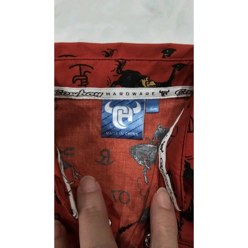 Cowboy Hardware & Wrangler Infant Bodysuit Lot Pearl Snap Two 6 mo & One 0-3 mo